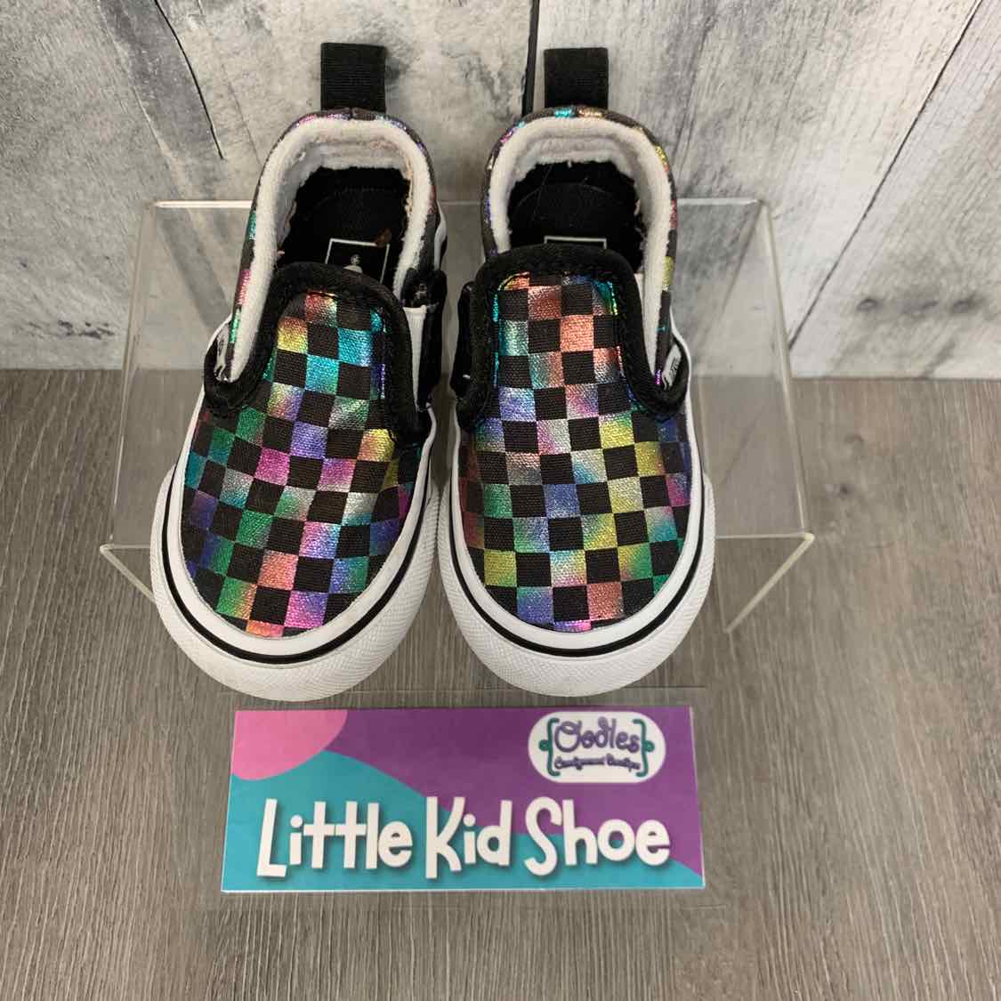 Size 4.5 Black Checker Vans Sneakers - OodlesCB
