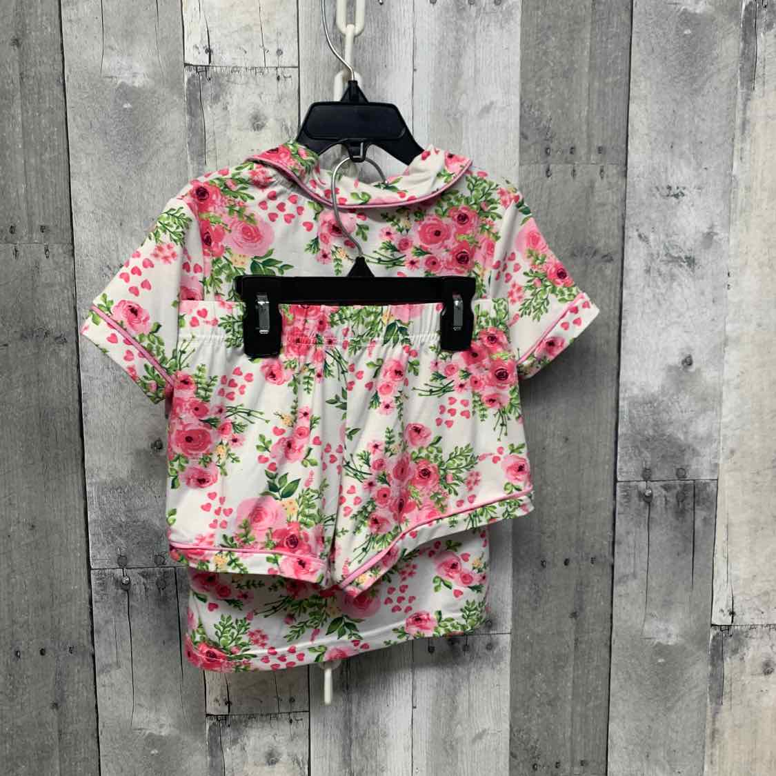 Size 4T Pink Floral Print B Brand 2pc PJs