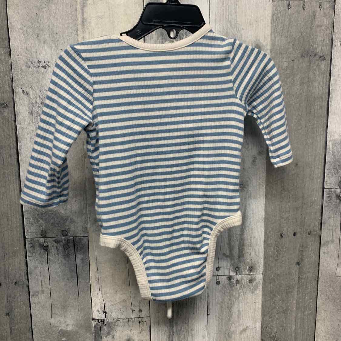 Size 0-3 Months Blue Striped Cloud Island Bodysuit