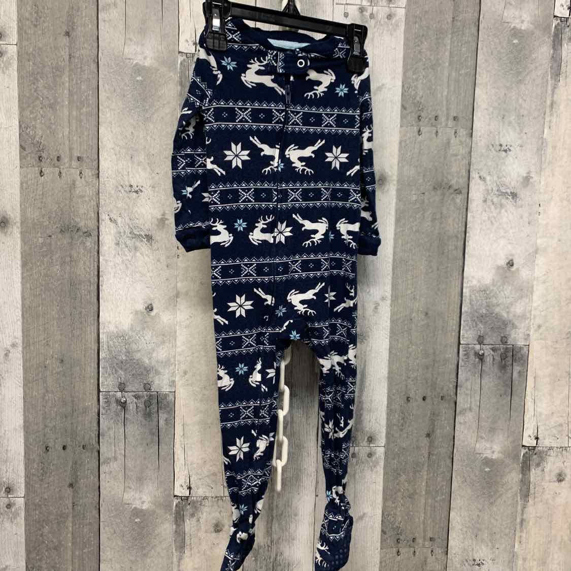Size 12 Months Navy Print Holiday Brands Footy PJs