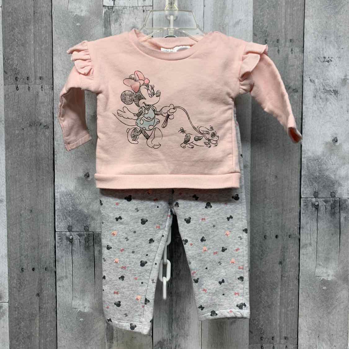 Size 6-9 Months Pink/Gray Disney Sweats - 2pc