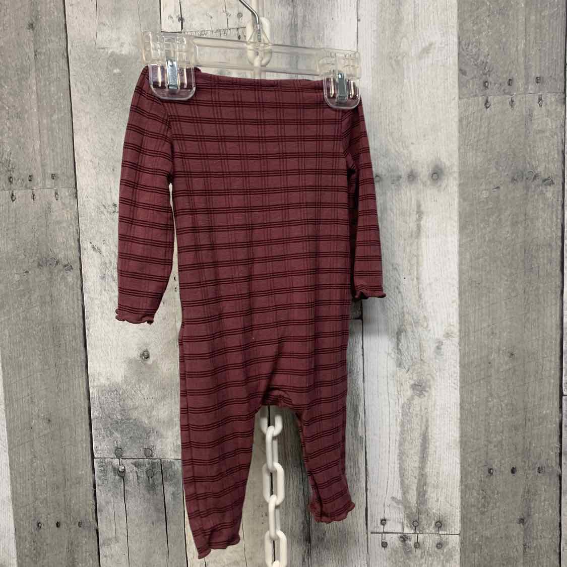 Size Newborn Burgundy Striped Cloud Island Romper