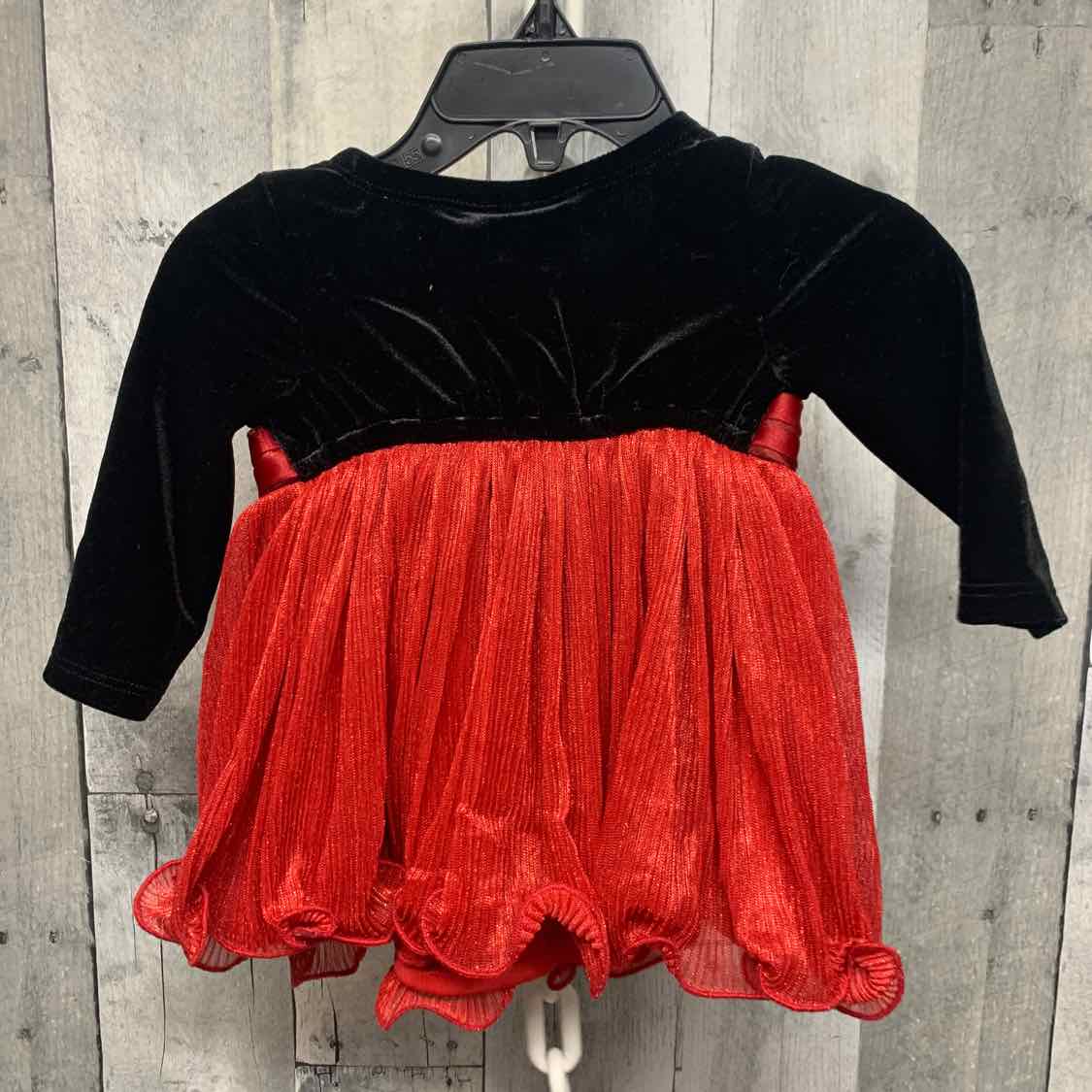 Size 0-6 Months Red/Black Bonnie Jean/Baby LS Dress