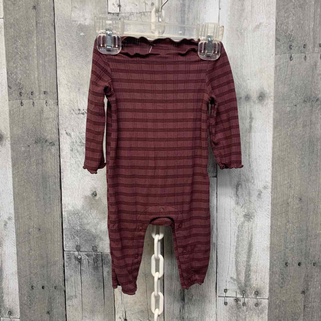 Size Newborn Burgundy Striped Cloud Island Romper