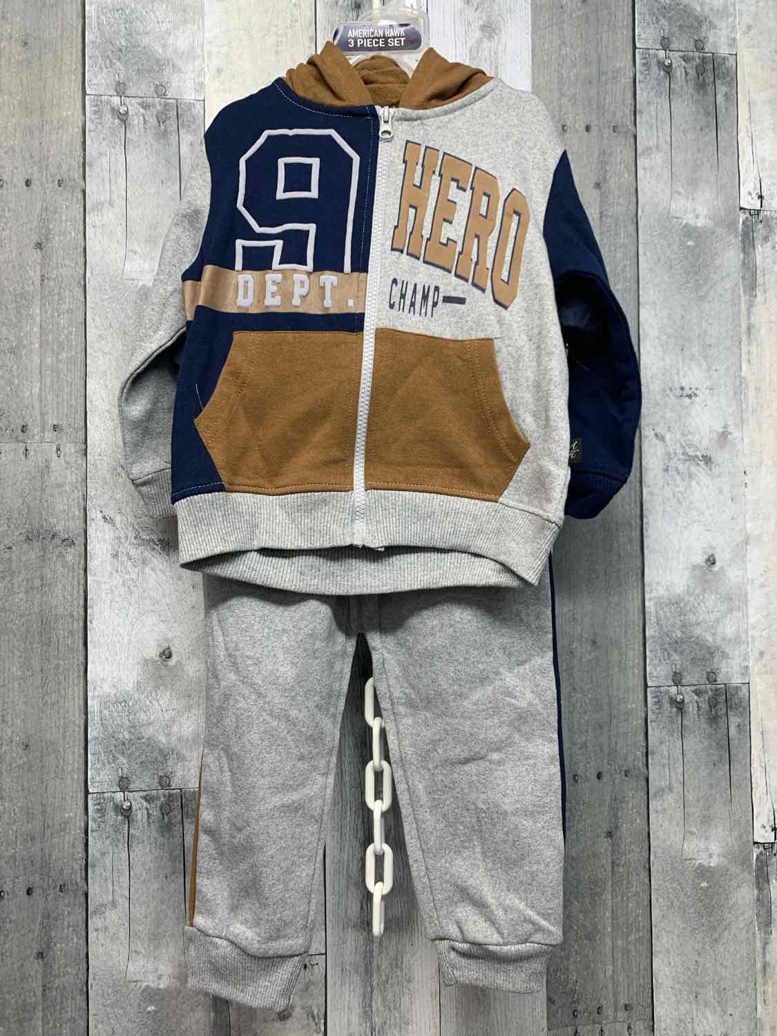 Size 3T Navy/Brown American Hawk Jacket/Pants