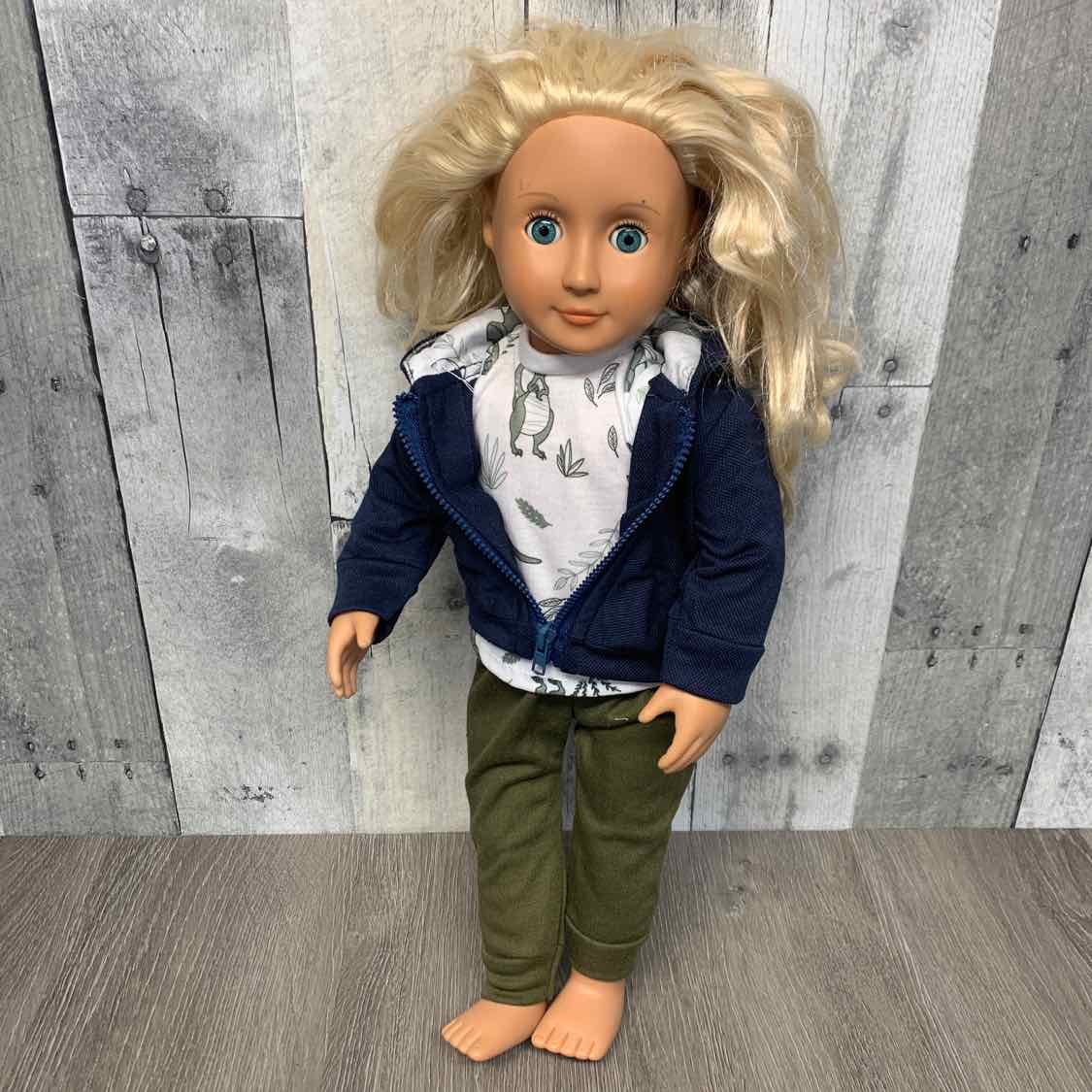 3pc 18" T-Rex Hoodie Sweater Shirt/Pants/Hoodie for Boy Doll - OodlesCB