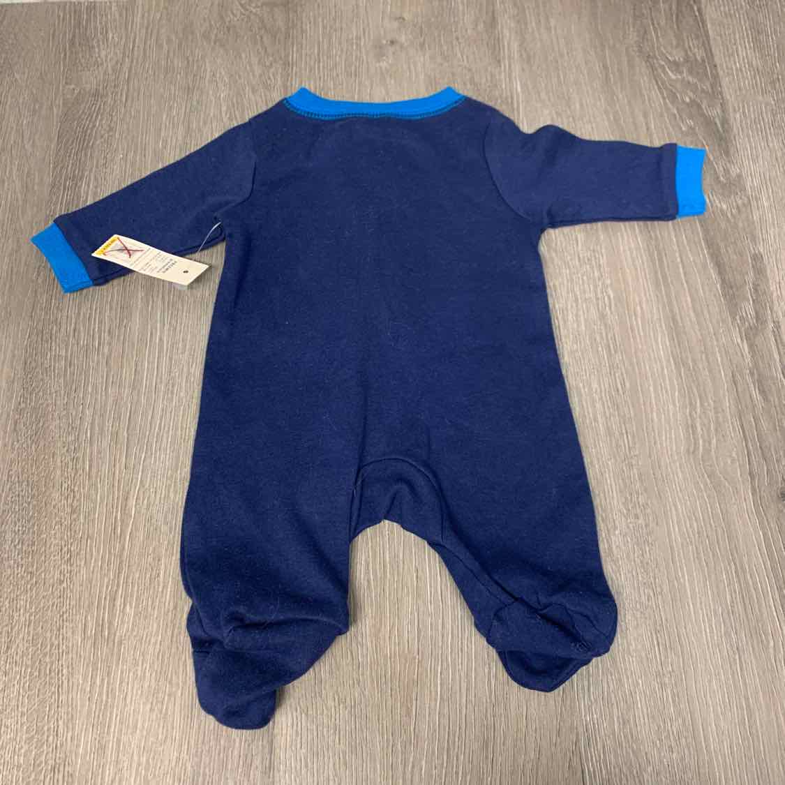 Size Preemie Navy/Silver Faded Glory Footy PJs