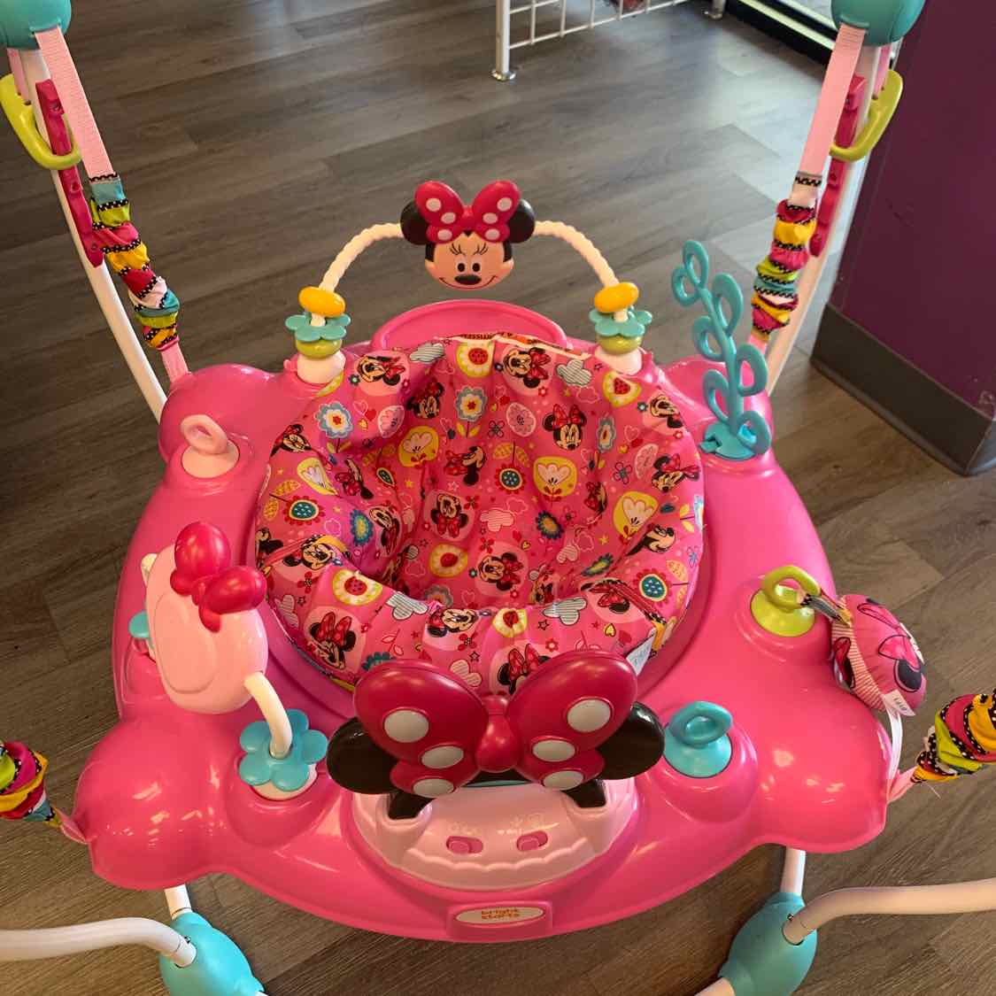 Bright Starts Pink/Blue Minnie Mouse Jumperoo - OodlesCB