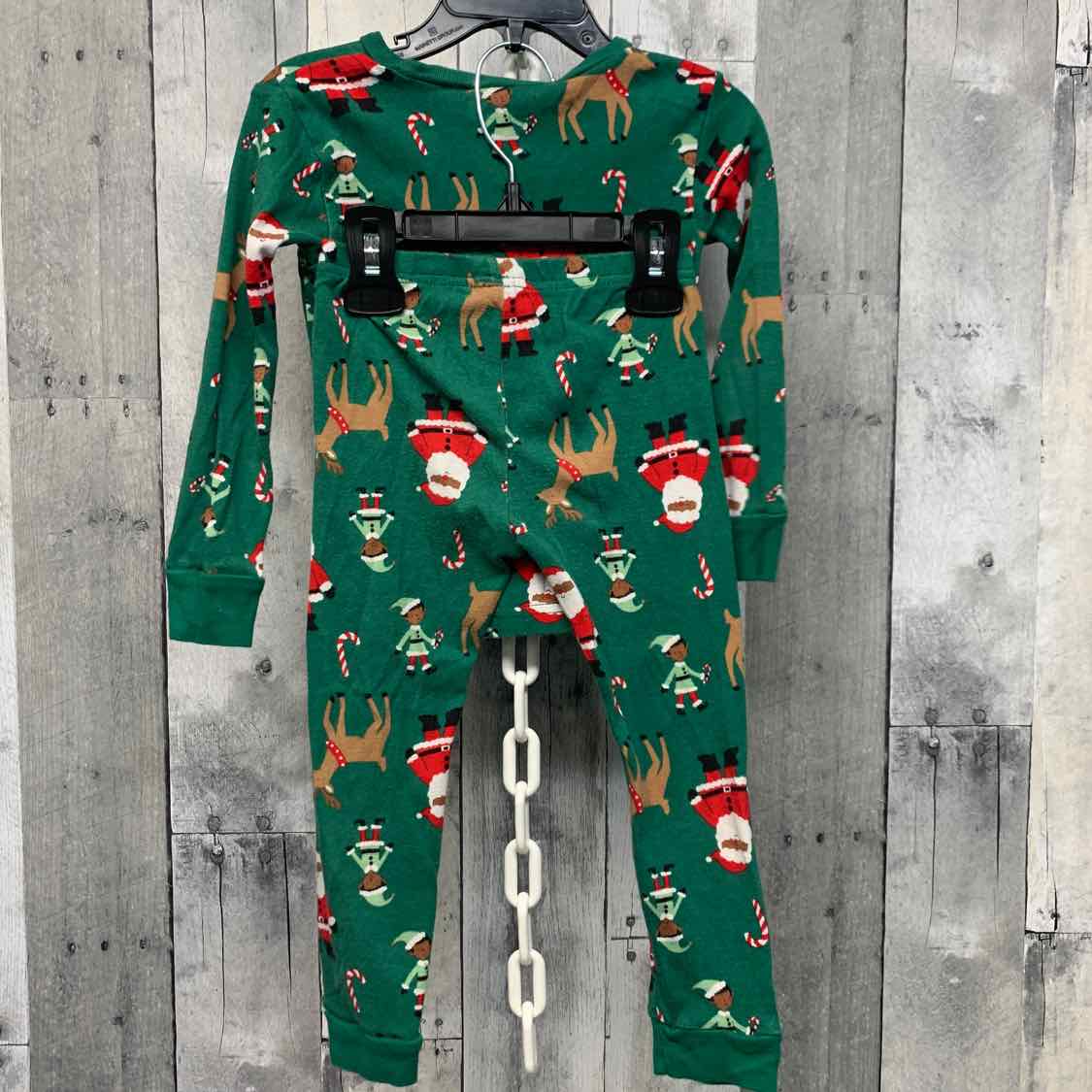 Size 3T Green Print Just One You 2pc PJs
