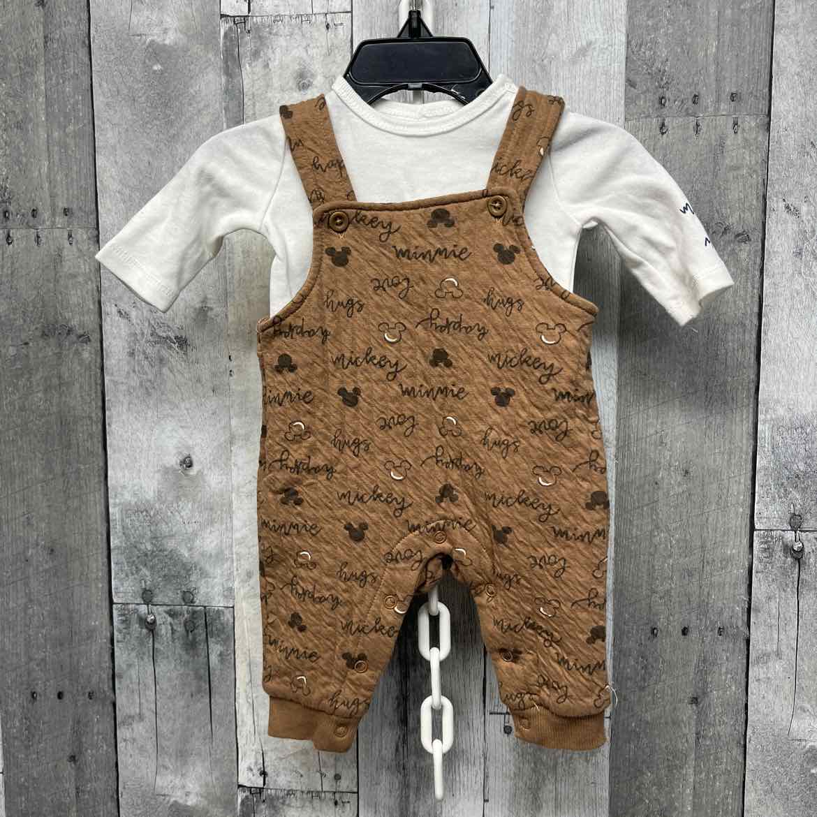 Size Newborn White/Brown Disney Shirt/Pants
