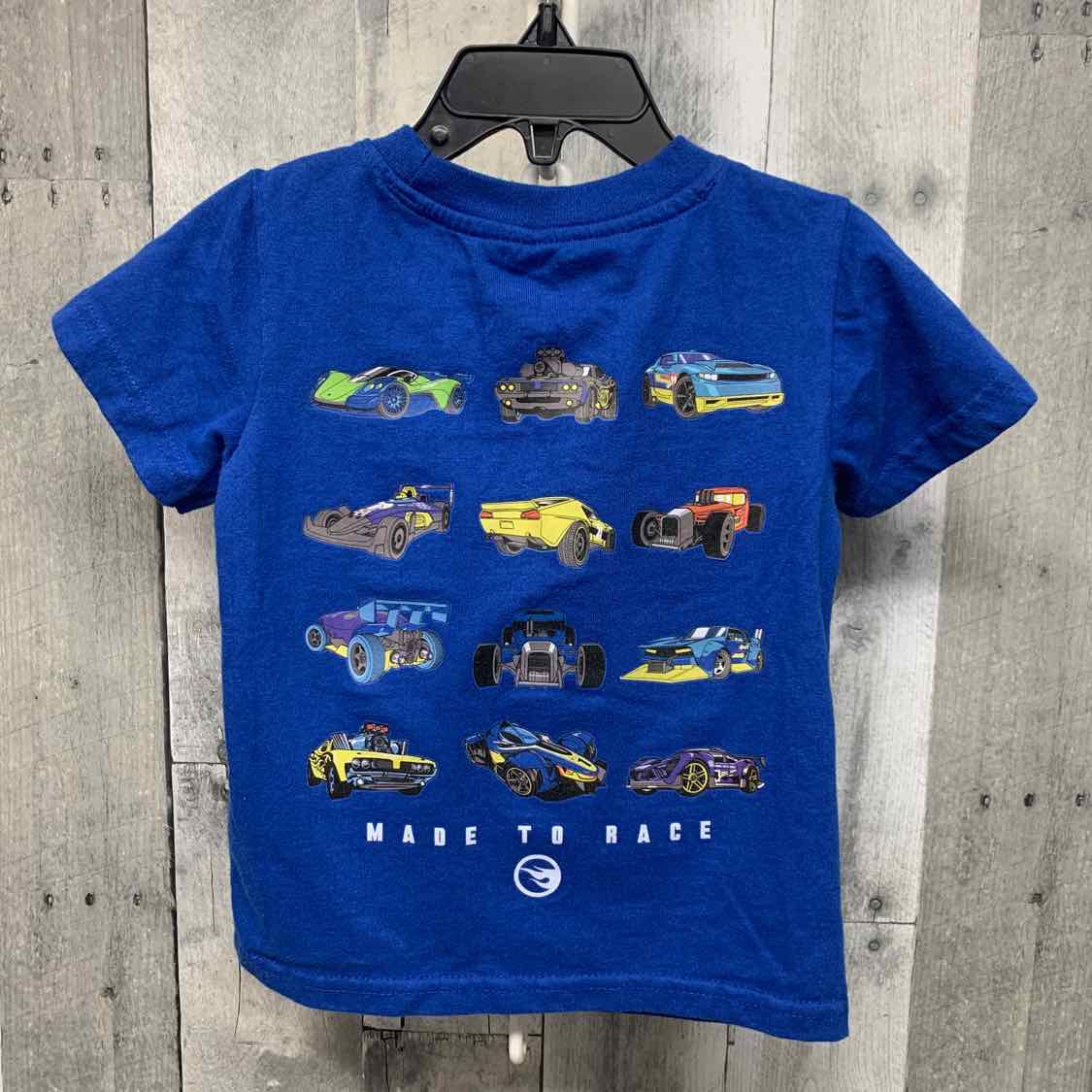 Size 3T Blue Graphic Hot Wheels T Shirt
