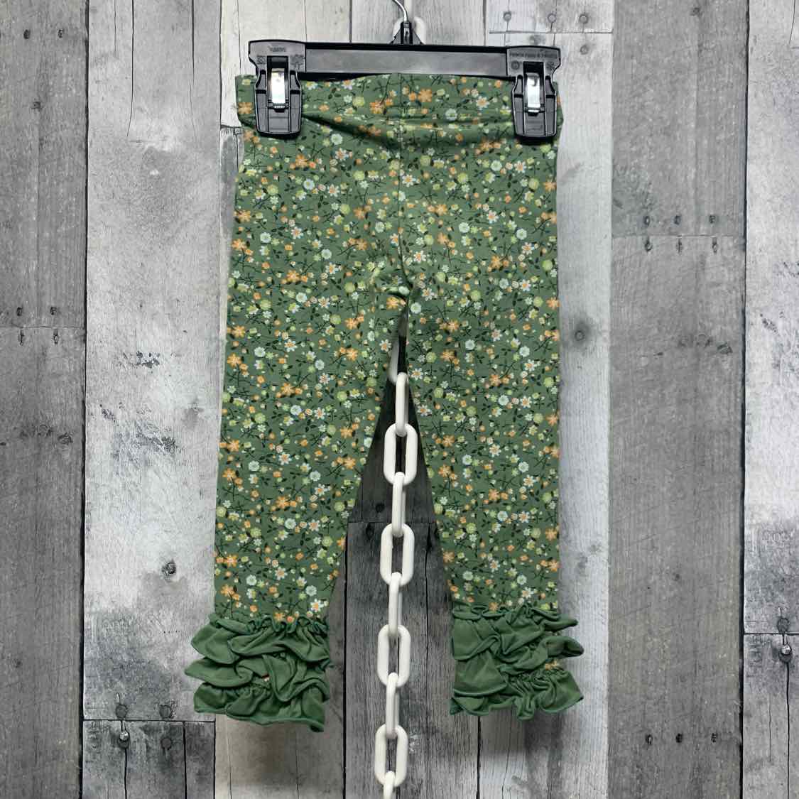 Size 2T Green Floral Print Matilda Jane Leggings