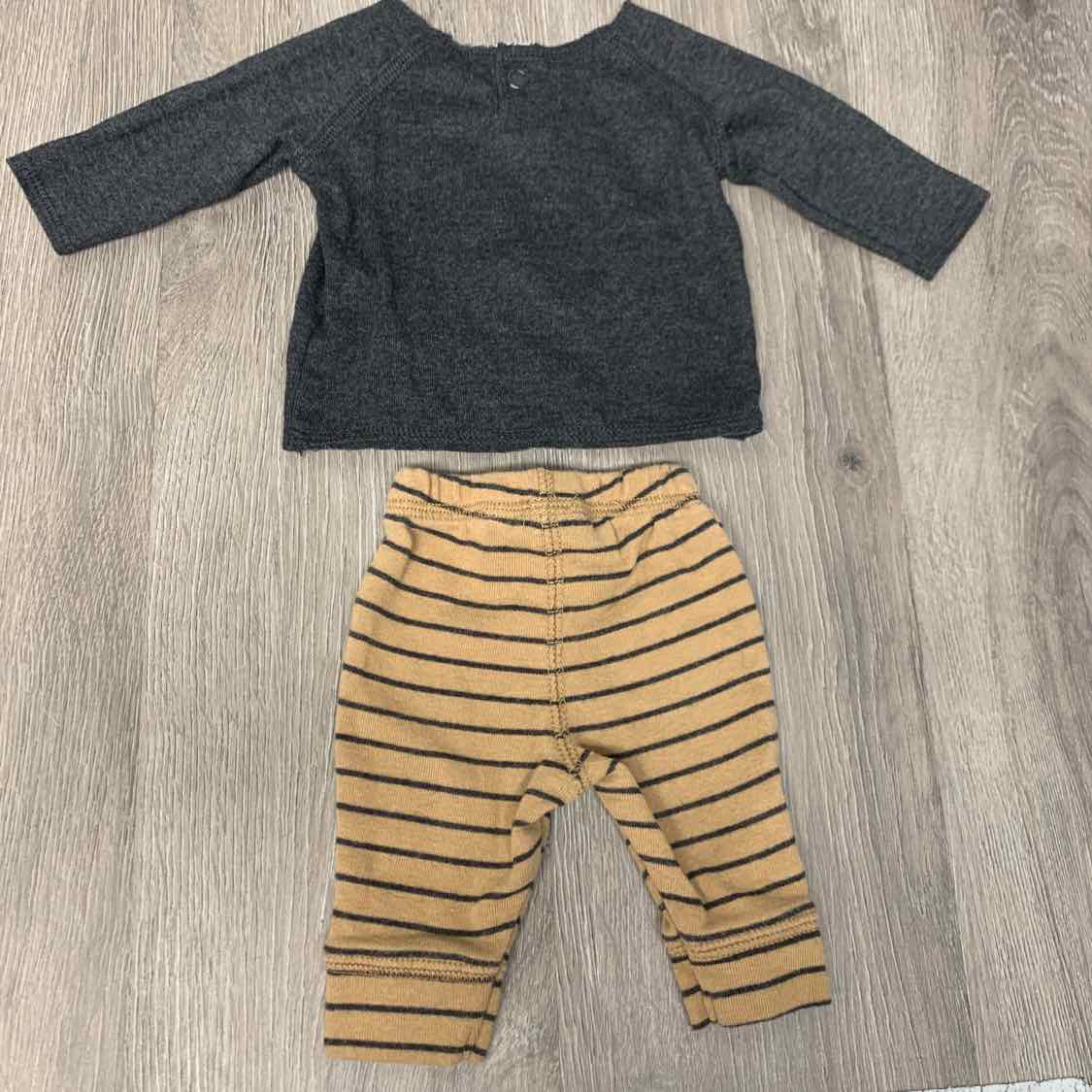 Size Preemie Gray/Tan Carter's Shirt/Pants