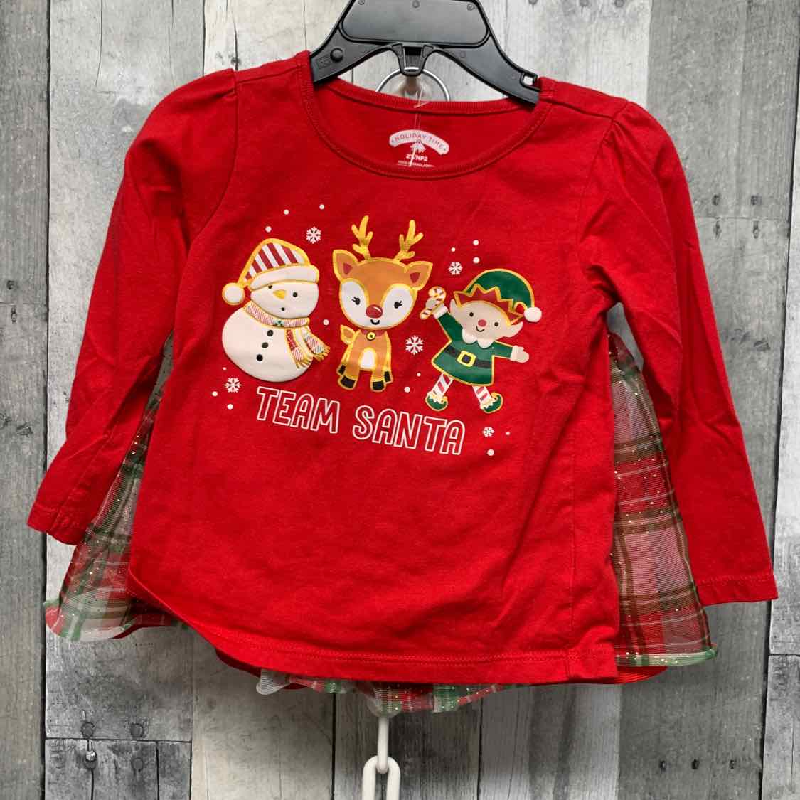 Size 2T Red Holiday Brands Shirt/Skirt