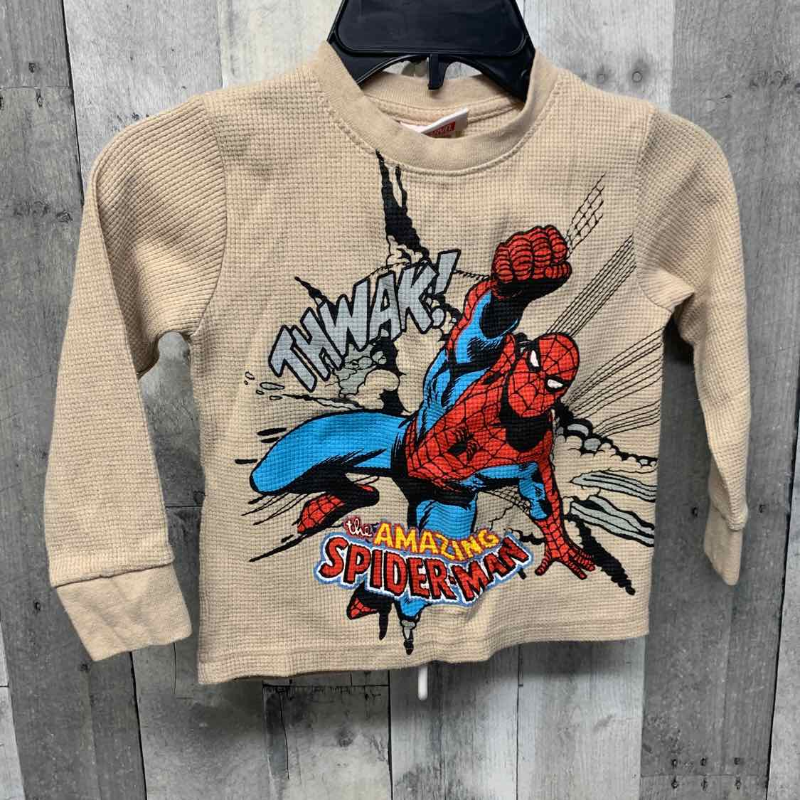 Size 4 Tan Graphic Marvel Long Sleeve Shirt
