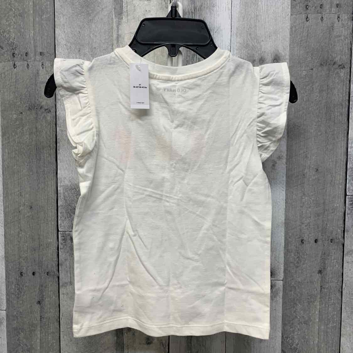 Size 4T White Graphic Old Navy Short Sleeve Shirt - OodlesCB
