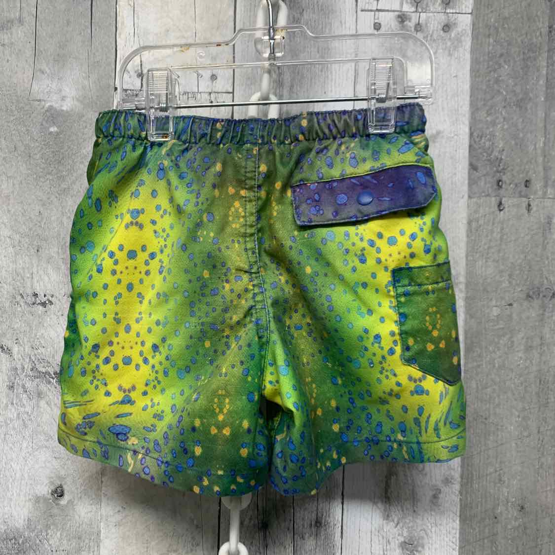 Size 2T Green/Blue Reel Legends Swim Trunks