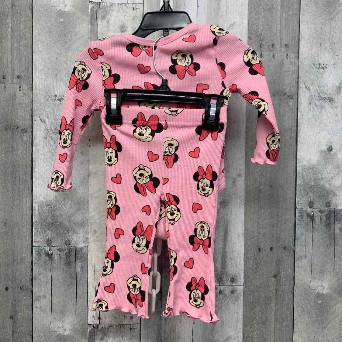 Size 0-3 Months Pink Print Disney Shirt/Leggings