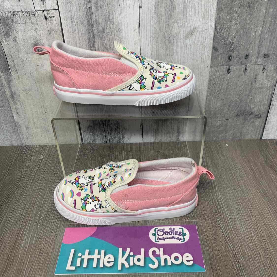 Size 9.5 White/Pink Vans Sneakers