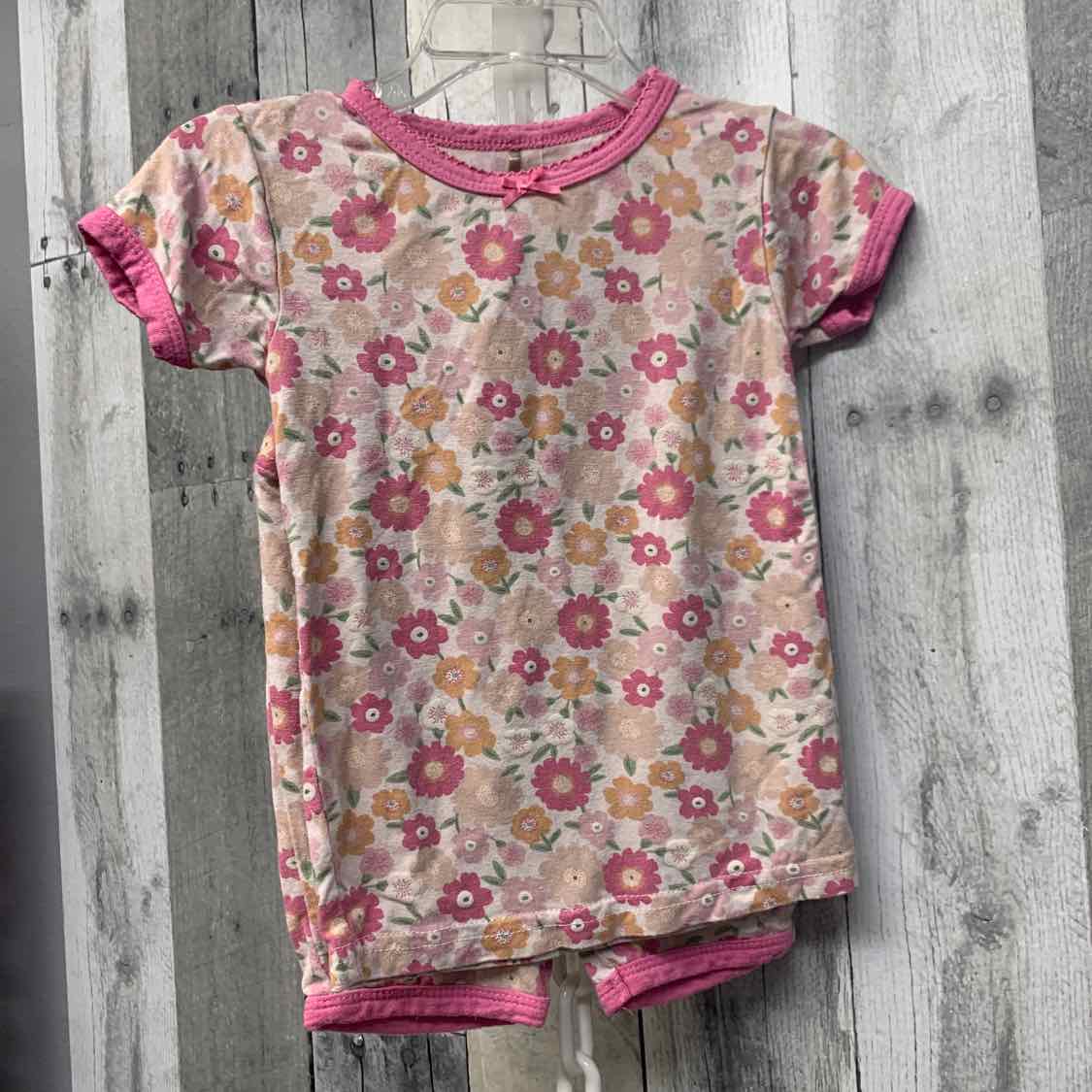 Size 24 Months Pink Floral Print Bamboo 2pc PJs