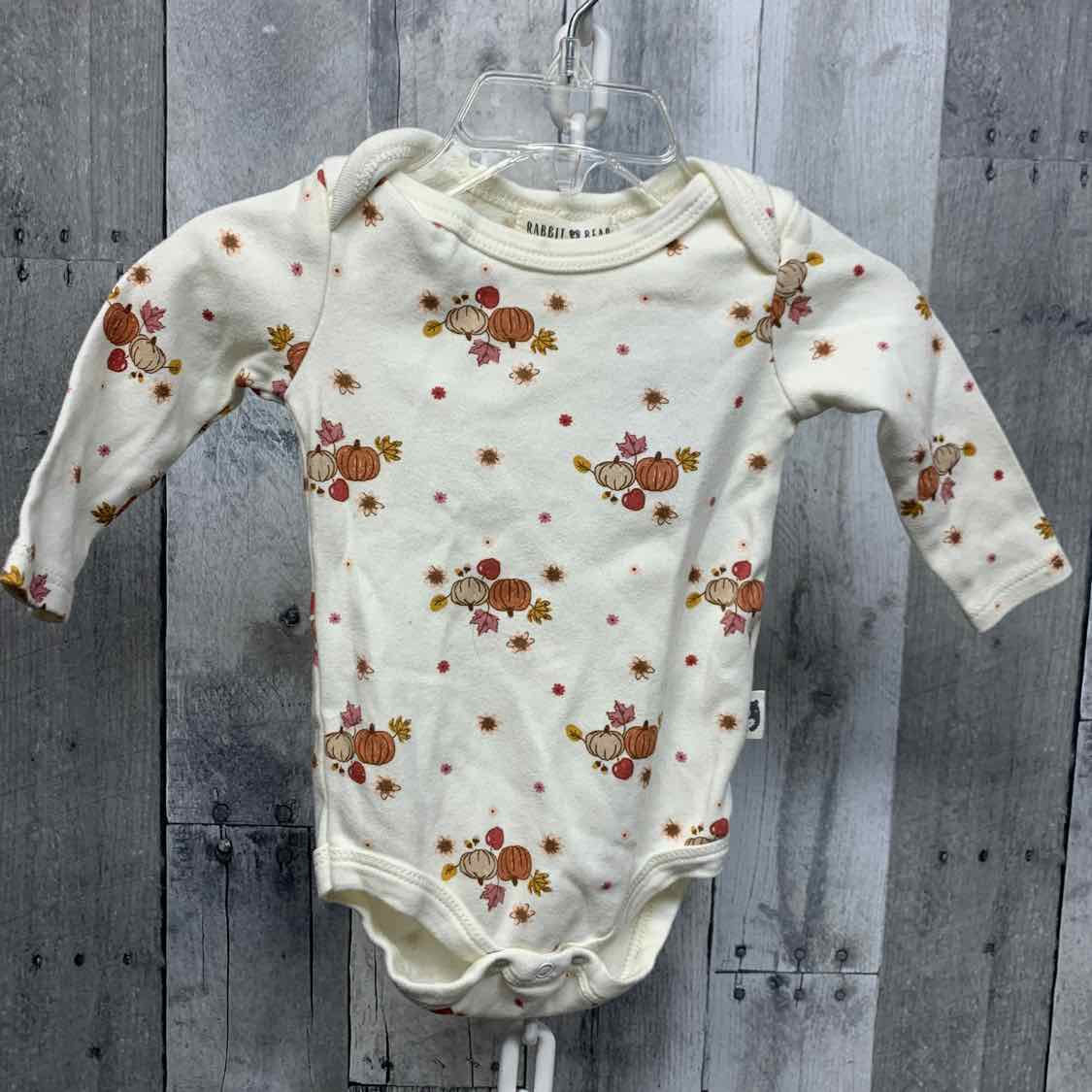Size 3-6 Months White/Orange B Brand Bodysuit