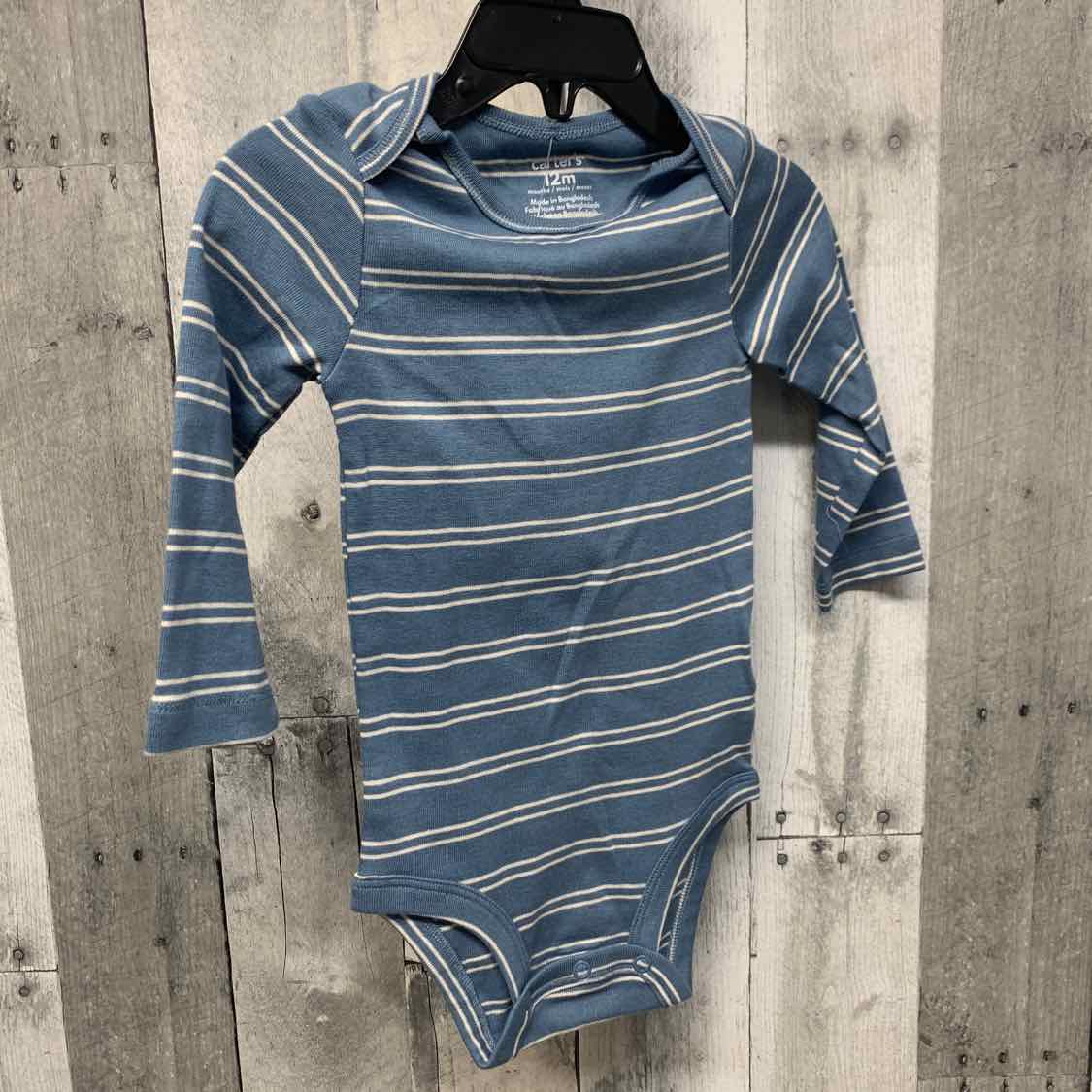 Size 12 Months Blue Striped Carter's Bodysuit