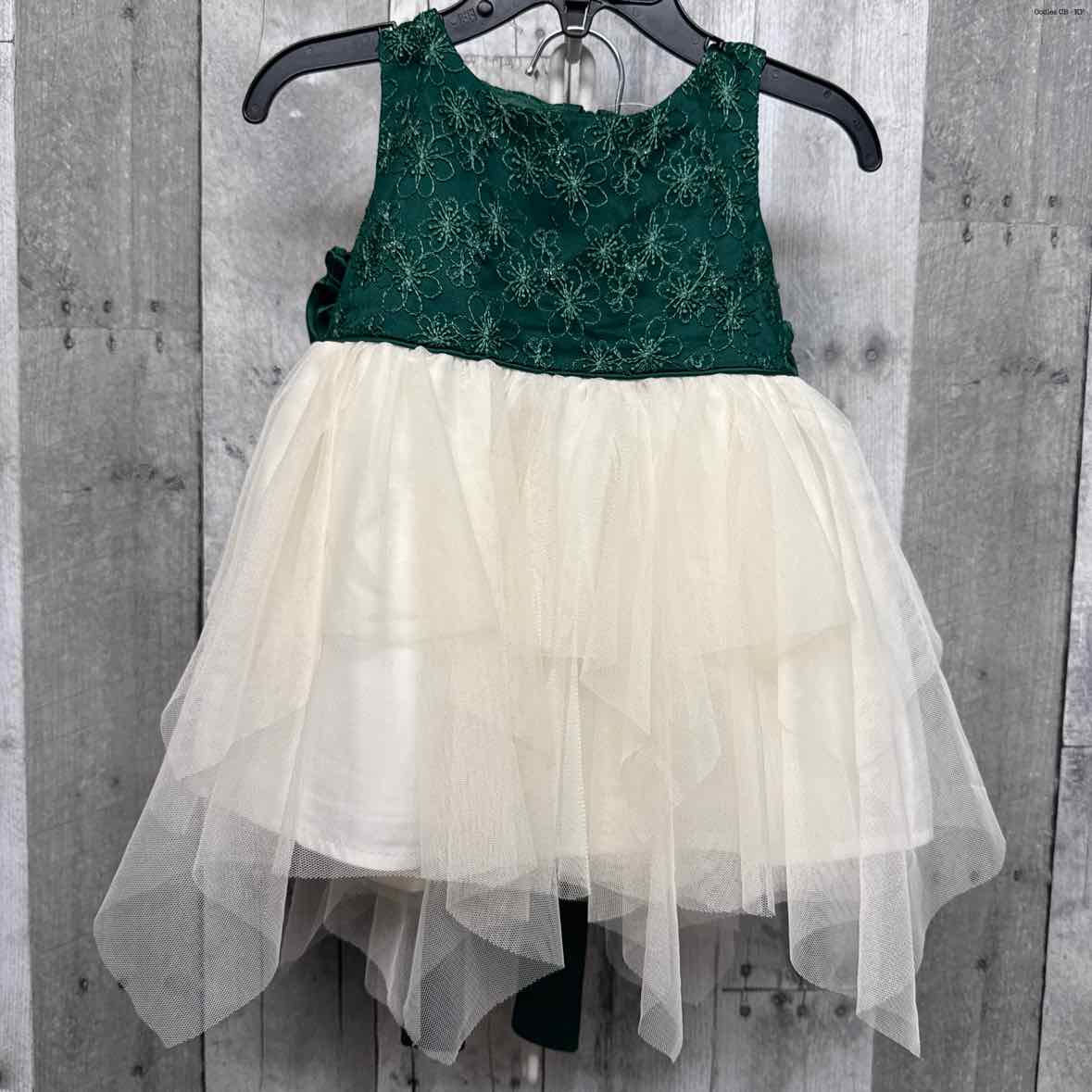Size 12 Months Green/White B Brand Dress - Party