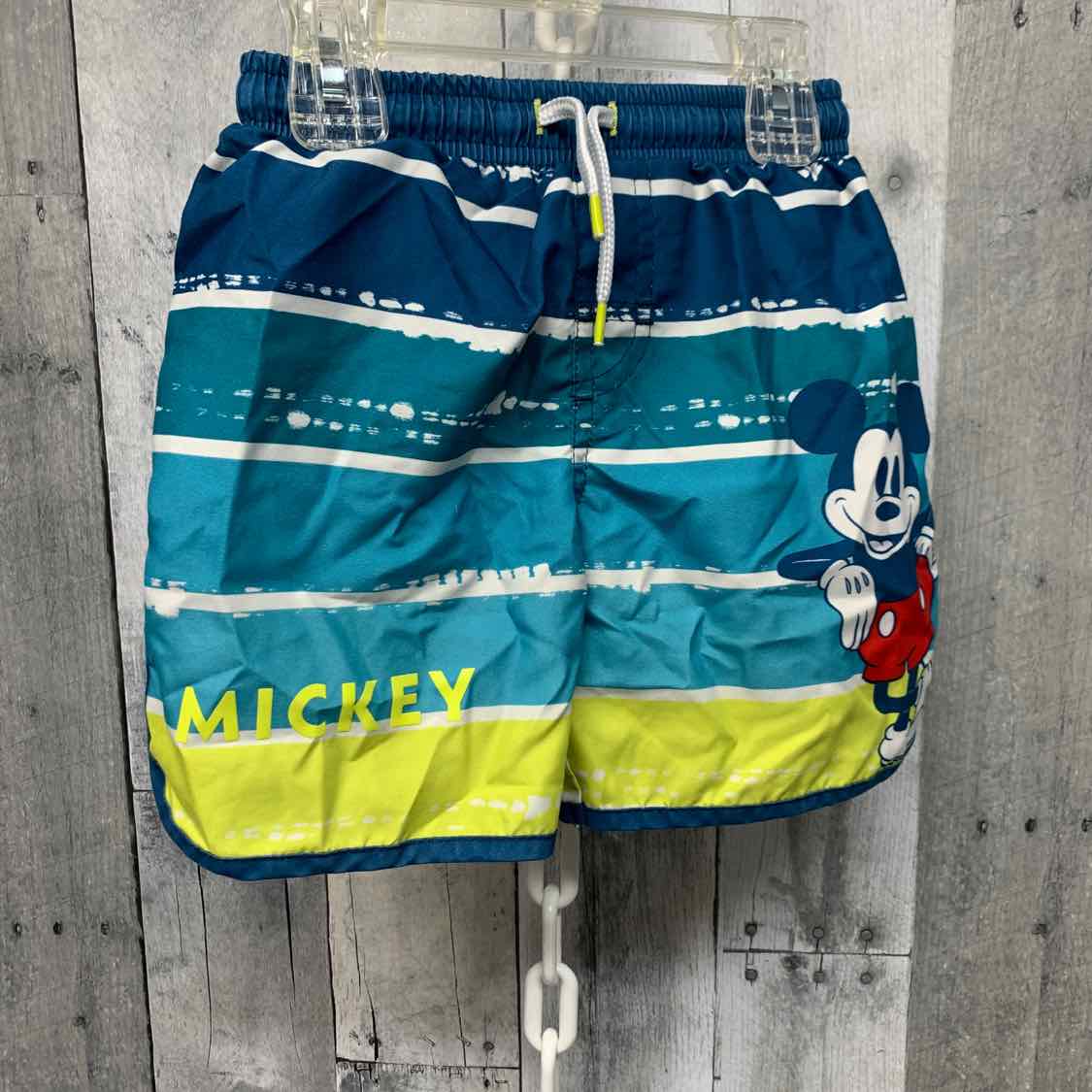 Size 2T Teal/Green Disney Swim Trunks