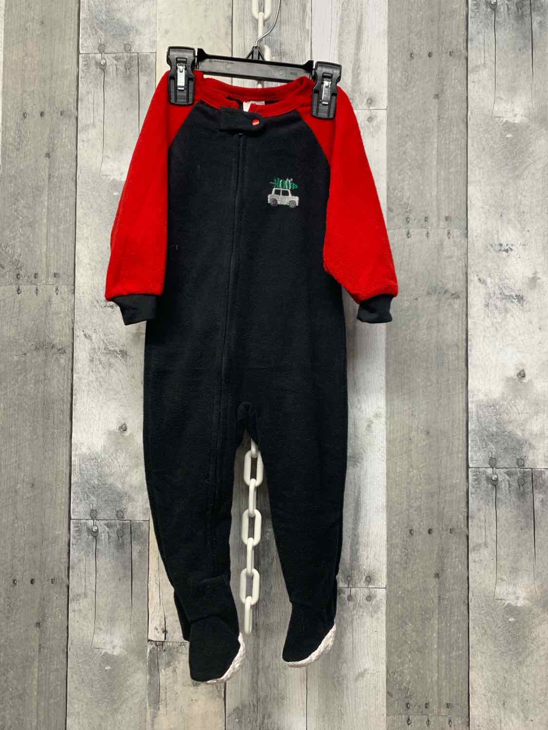 Size 12 Months Black/Red Gerber Footy PJs