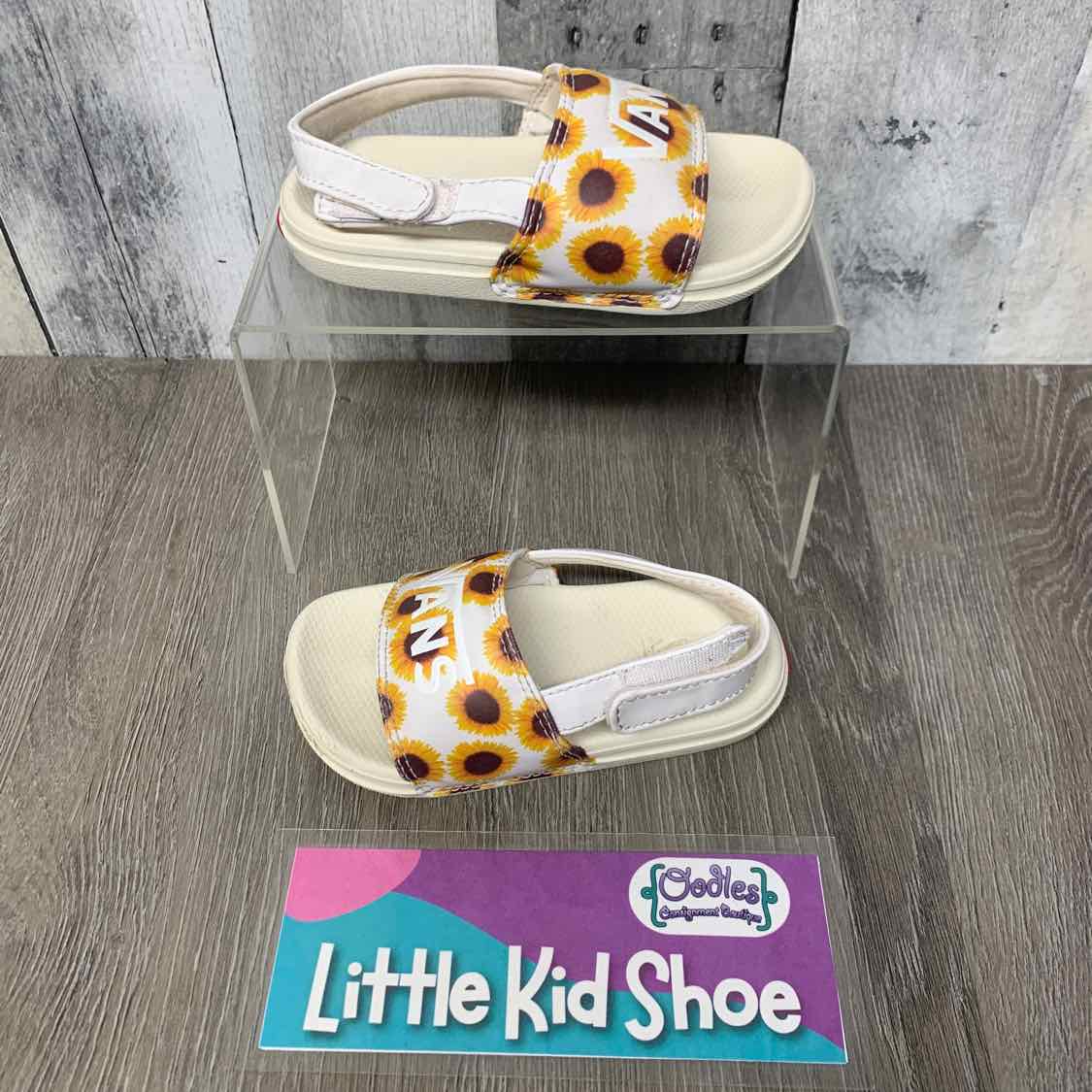 Size 7 White/Yellow Vans Sandals