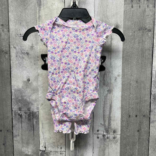 Size Newborn Purple Floral Print Just One You Shirt/Leggings