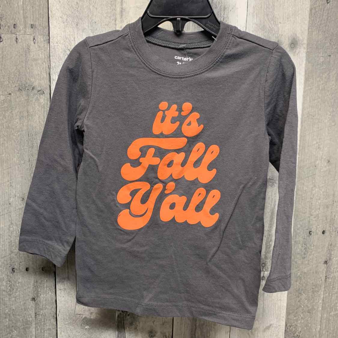 Size 2T Gray Graphic Carter's Long Sleeve Shirt