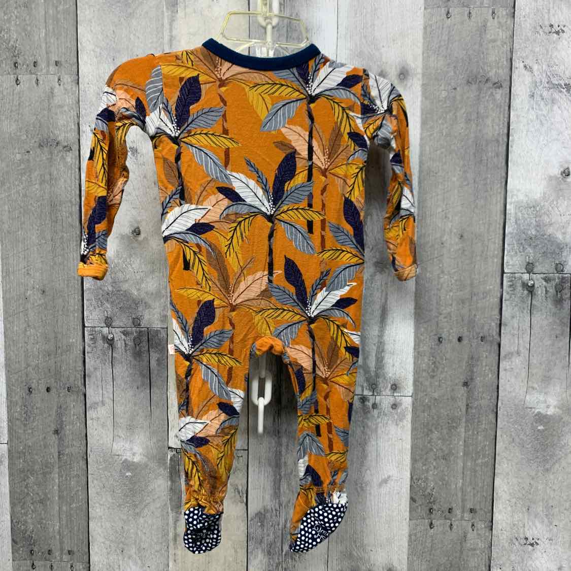 Size 3-6 Months Brown Print Posh Peanut Footy PJs