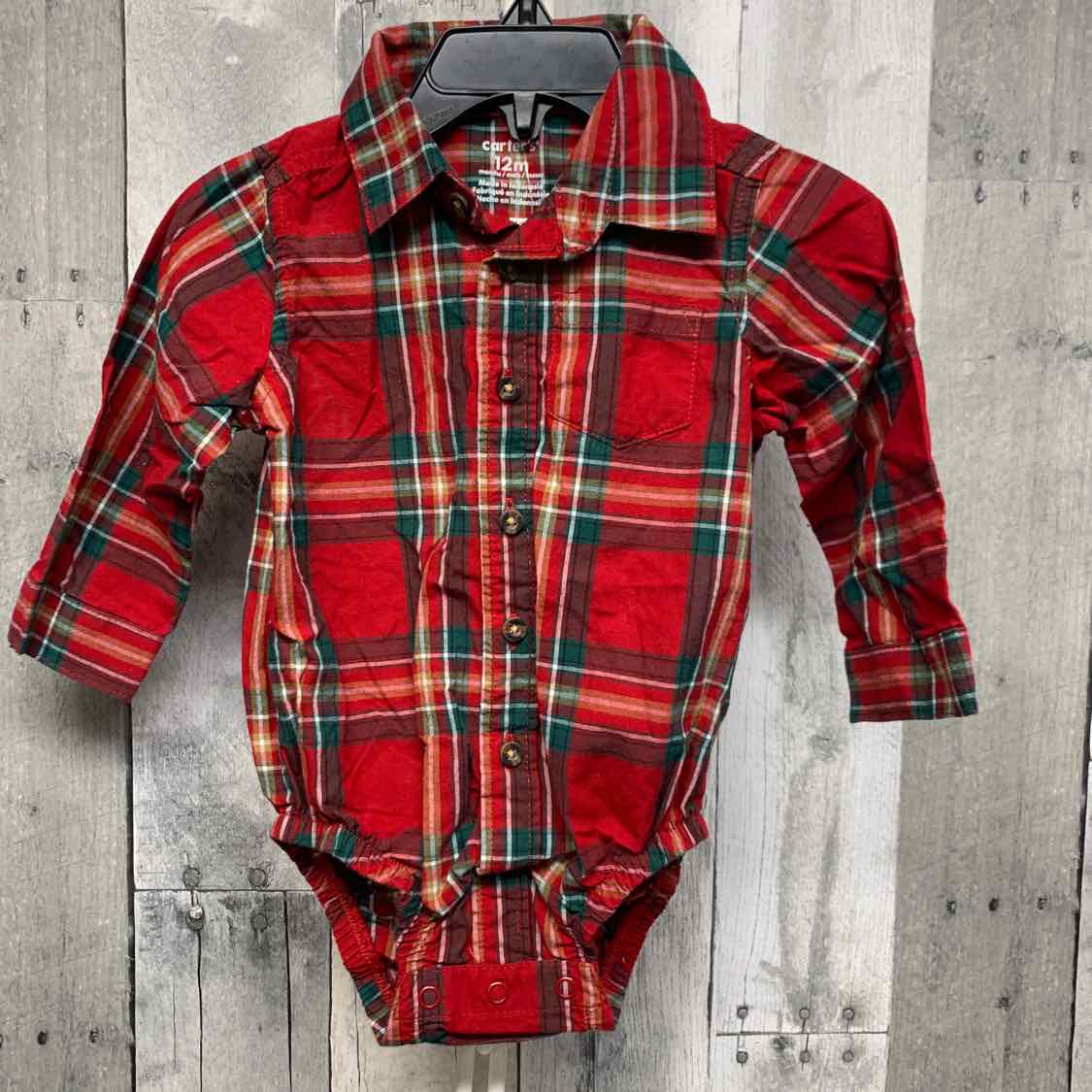 Size 12 Months Red/Green Carter's Bodysuit