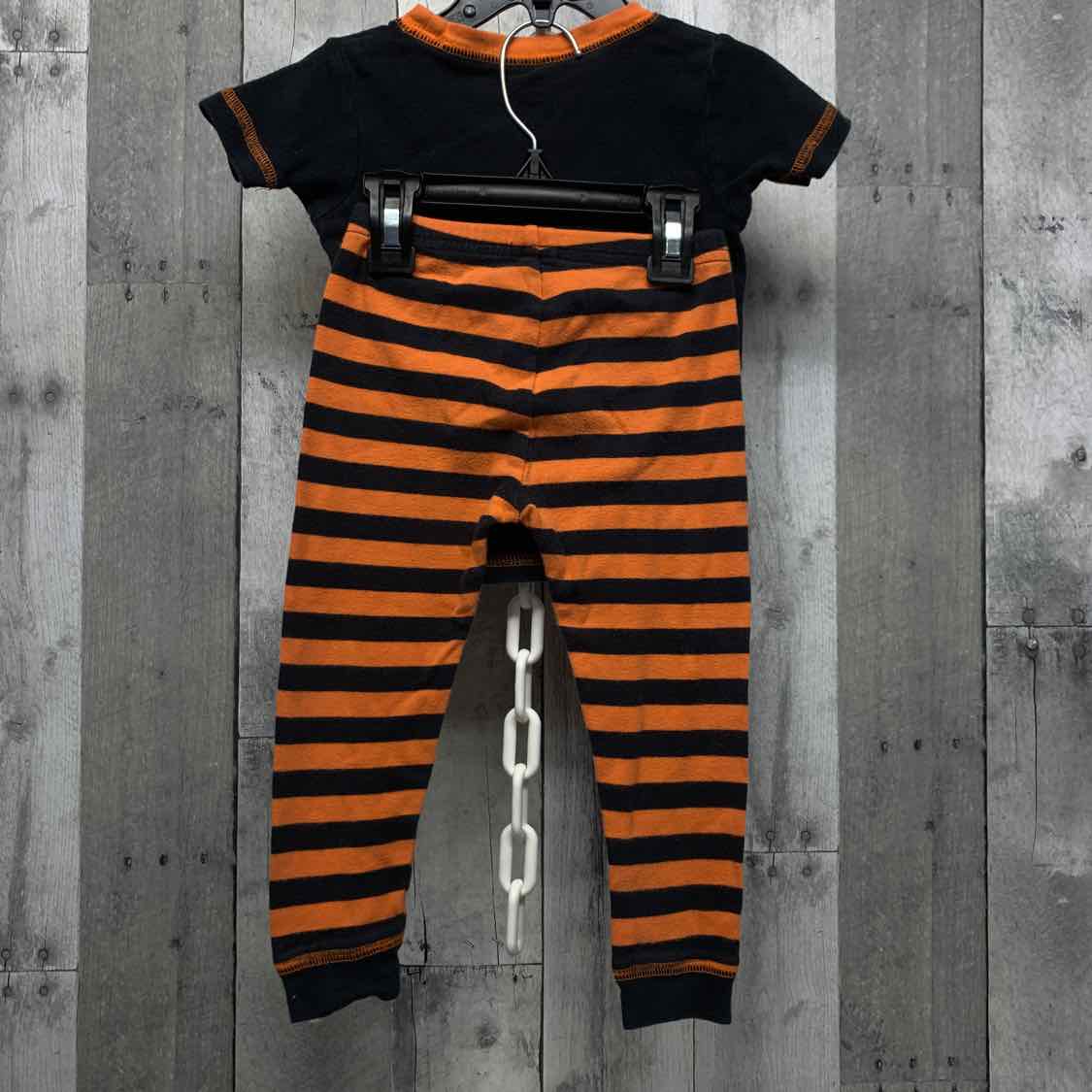 Size 2T Orange/Black Just One You 2pc PJs