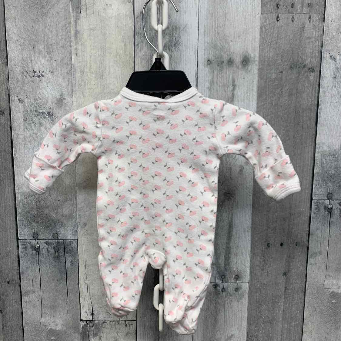 Size Preemie Pink Floral Print Mid Brand Footy PJs