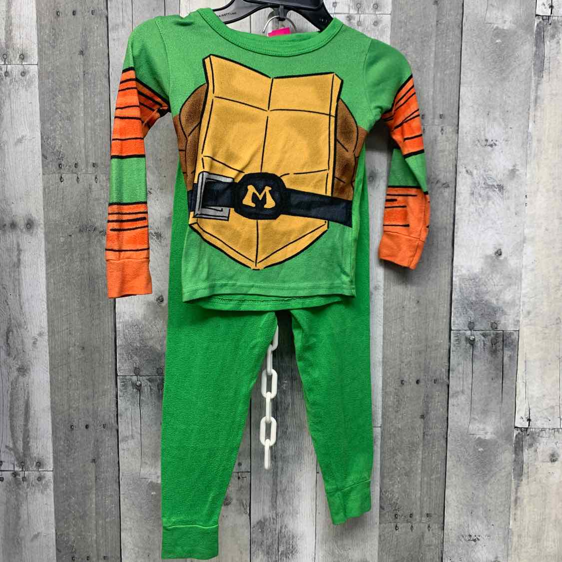 Size 5T Green/Orange TMNT 2pc PJs