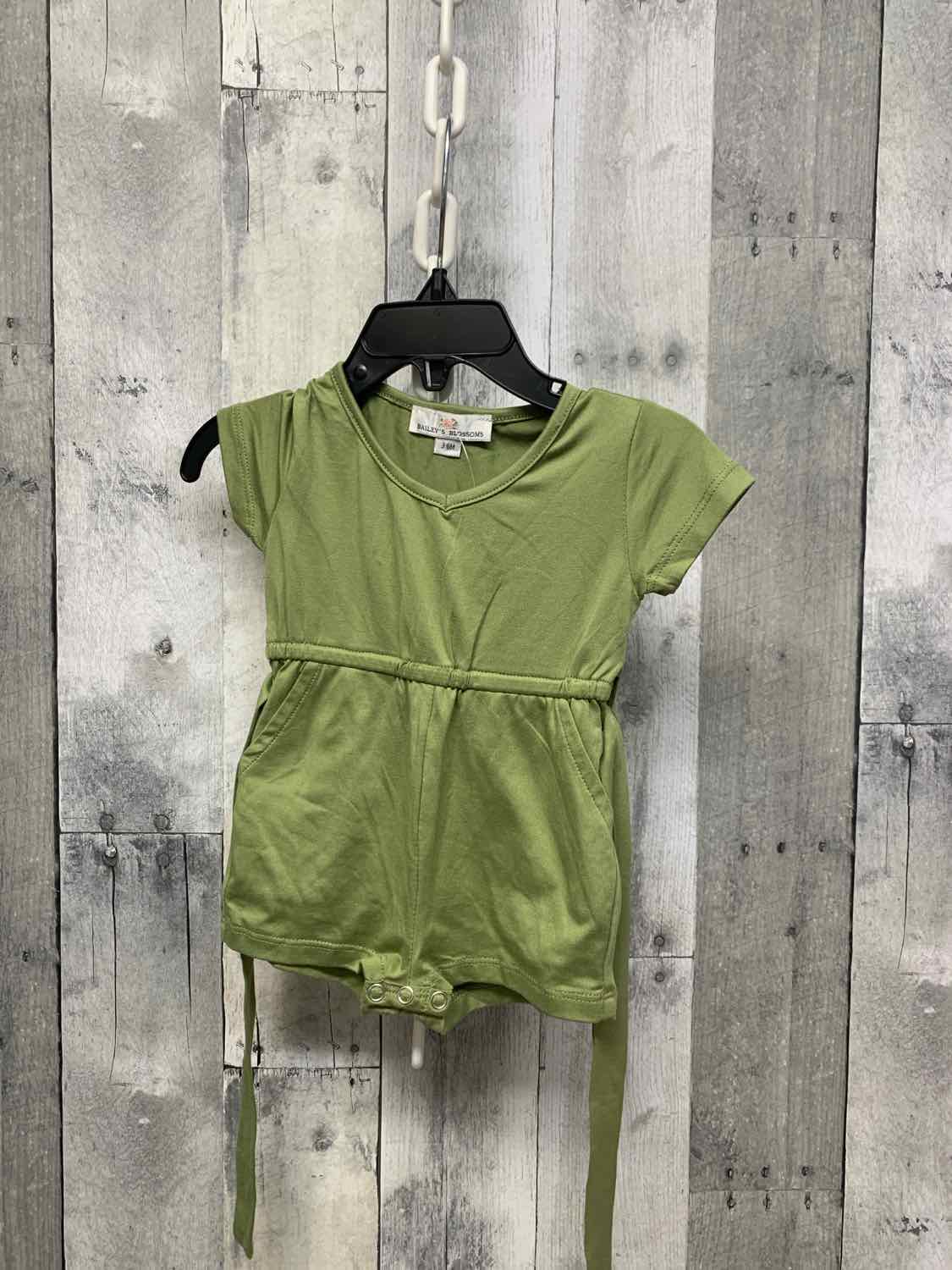 Size 3-6 Months Green Bailey's Blossoms Romper