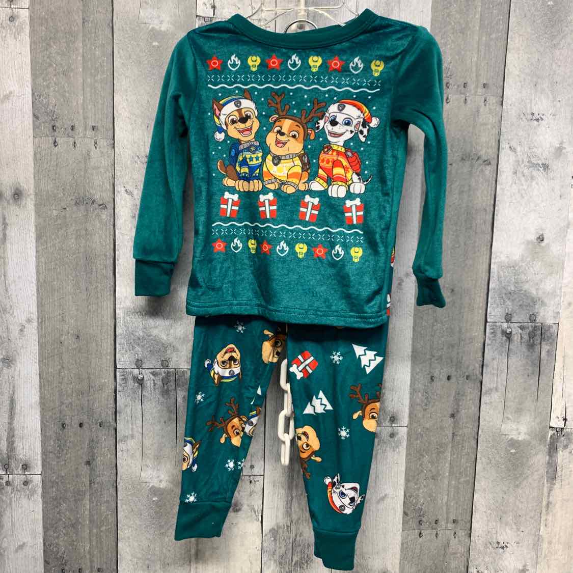 Size 3T Green Print Paw Patrol 2pc PJs