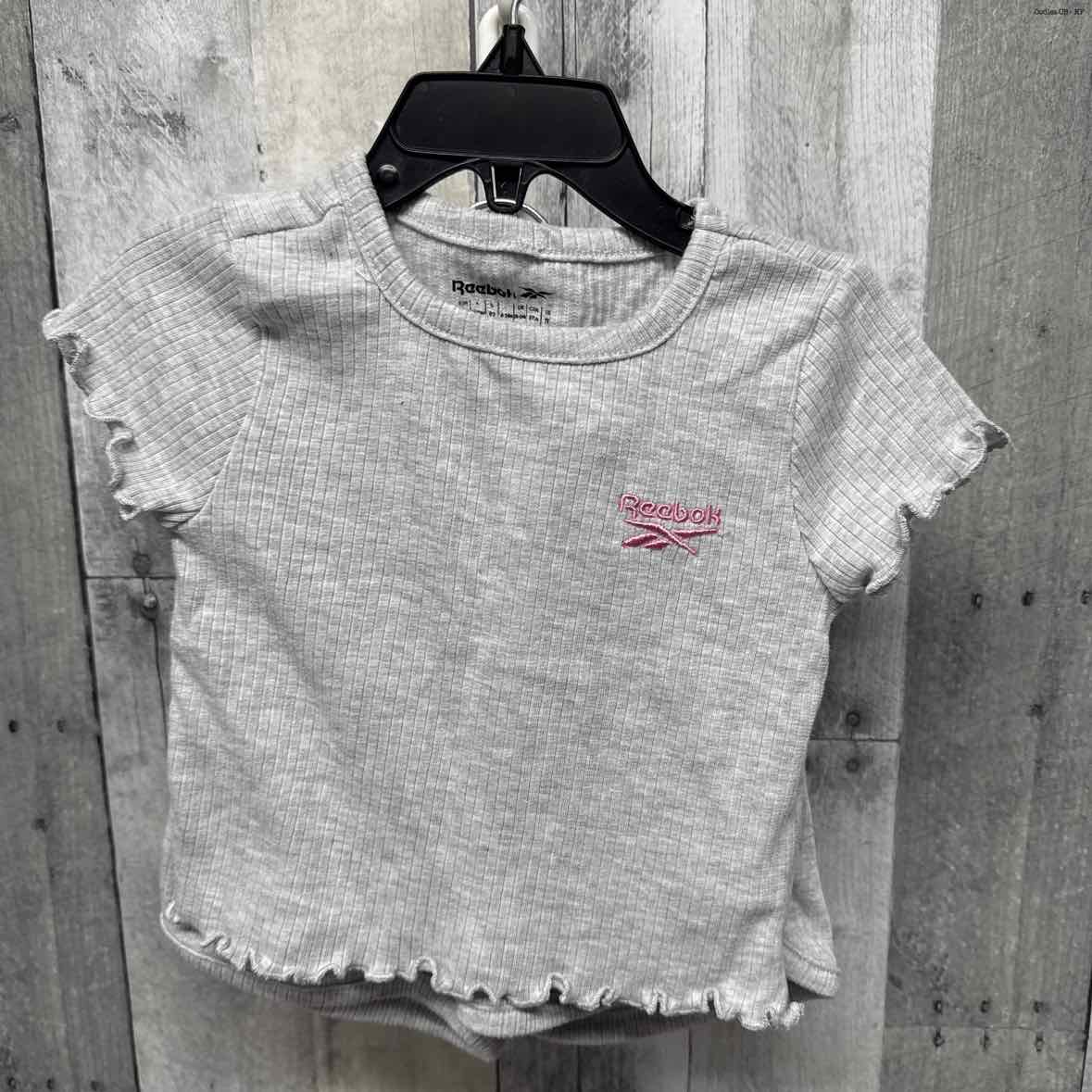 Size 2T Gray/Pink Reebok Shirt/Shorts