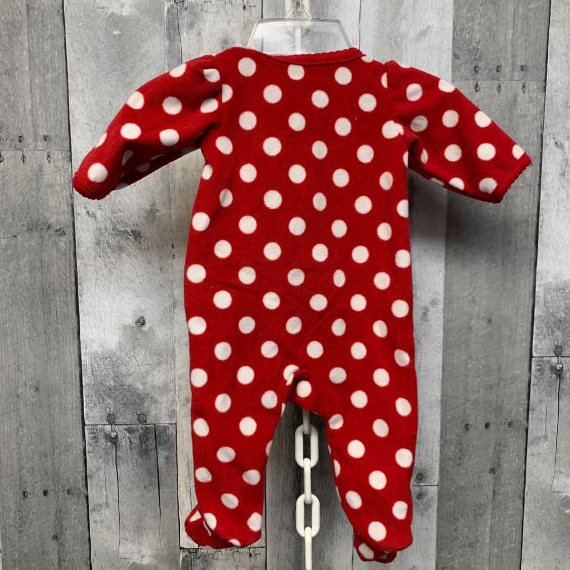 Size Newborn Red/White Carter's Footy PJs