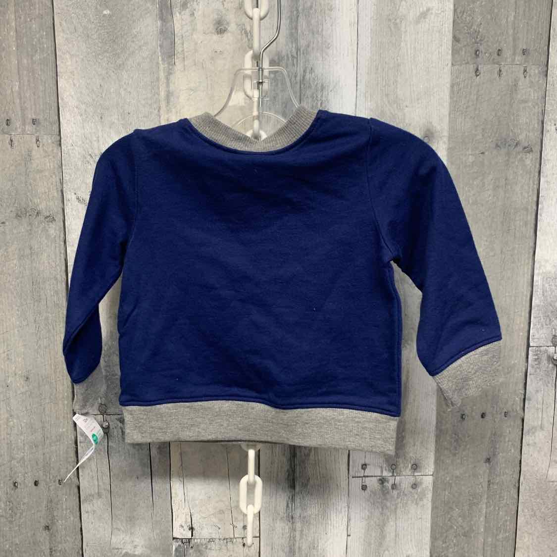 Size 12 Months Navy/Gray Carter's Long Sleeve Shirt