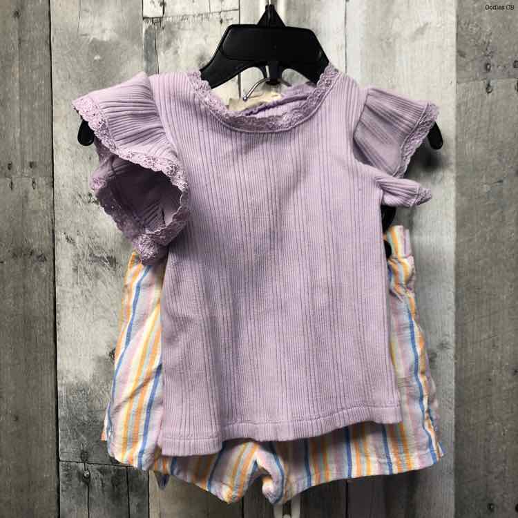 Size 2T Purple Striped Jessica Simpson Shirt/Shorts
