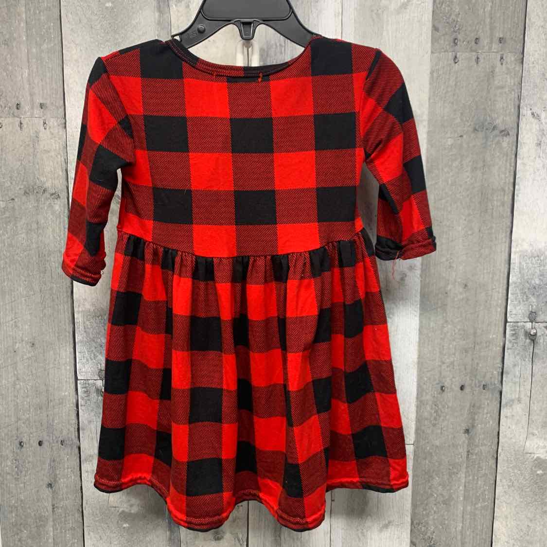 Size 18-24 Months Red Plaid Bailey's Blossoms LS Dress