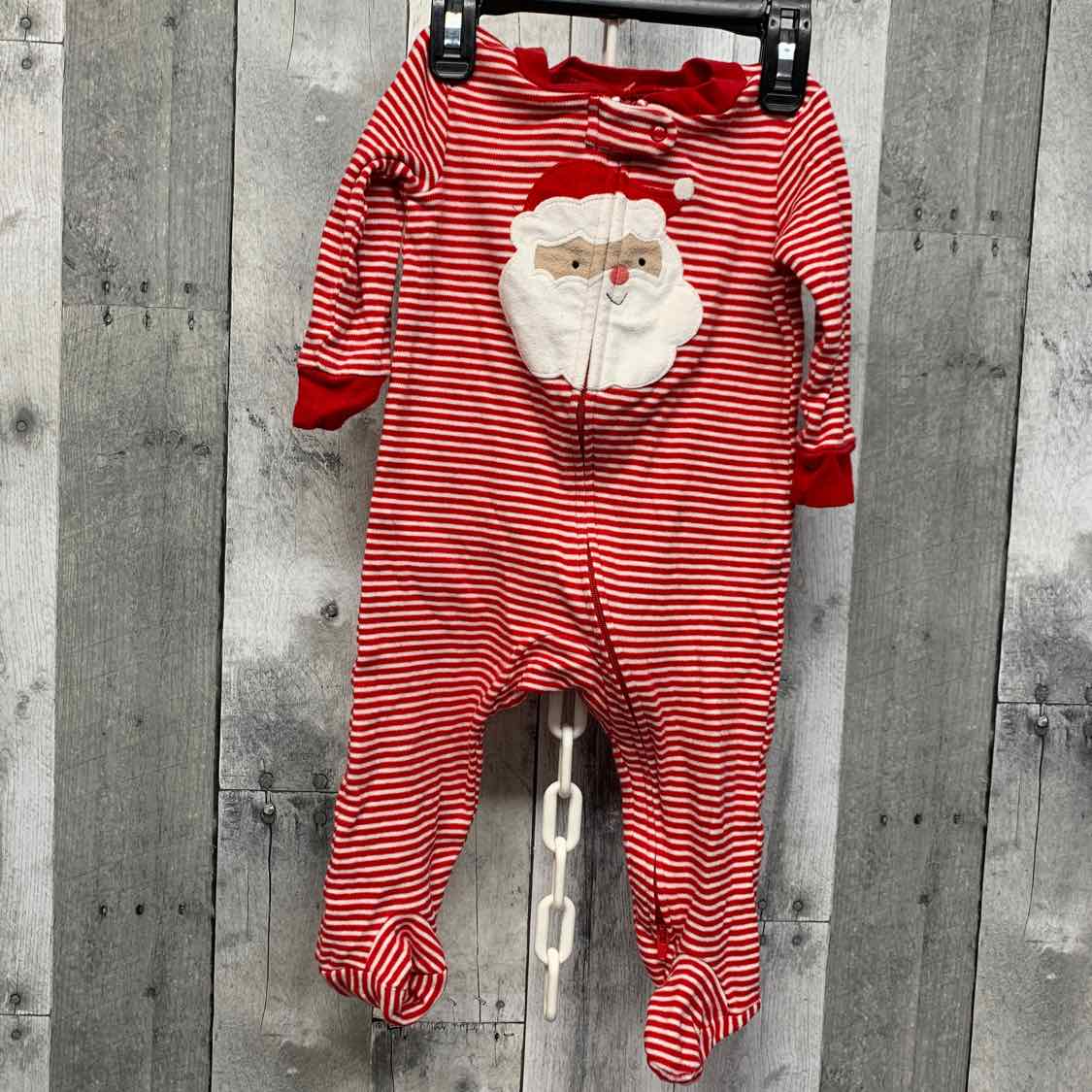 Size 9 Months Red Striped Just One You Footy PJs