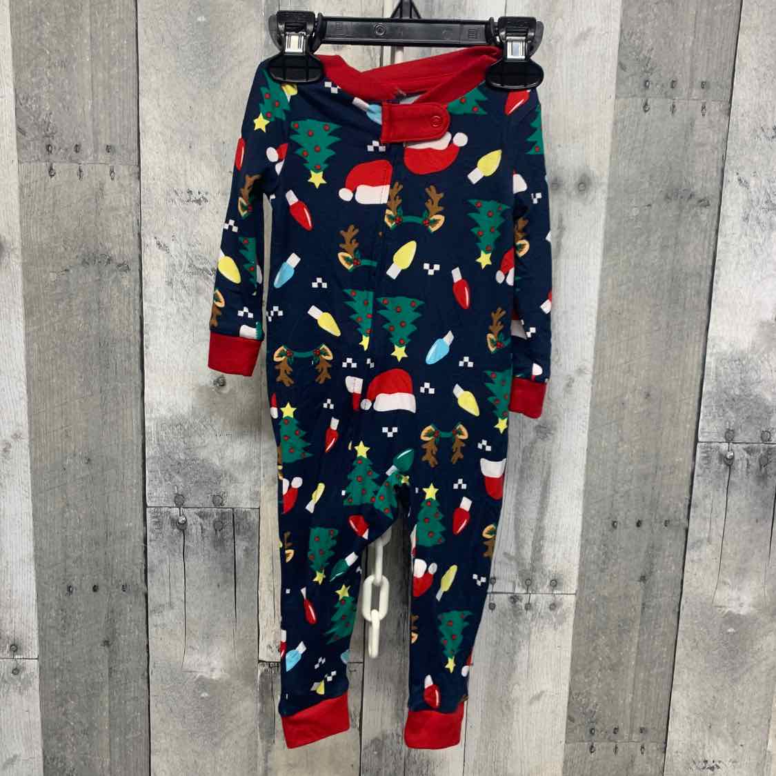 Size 6-9 Months Navy/Red Holiday Brands Footy PJs