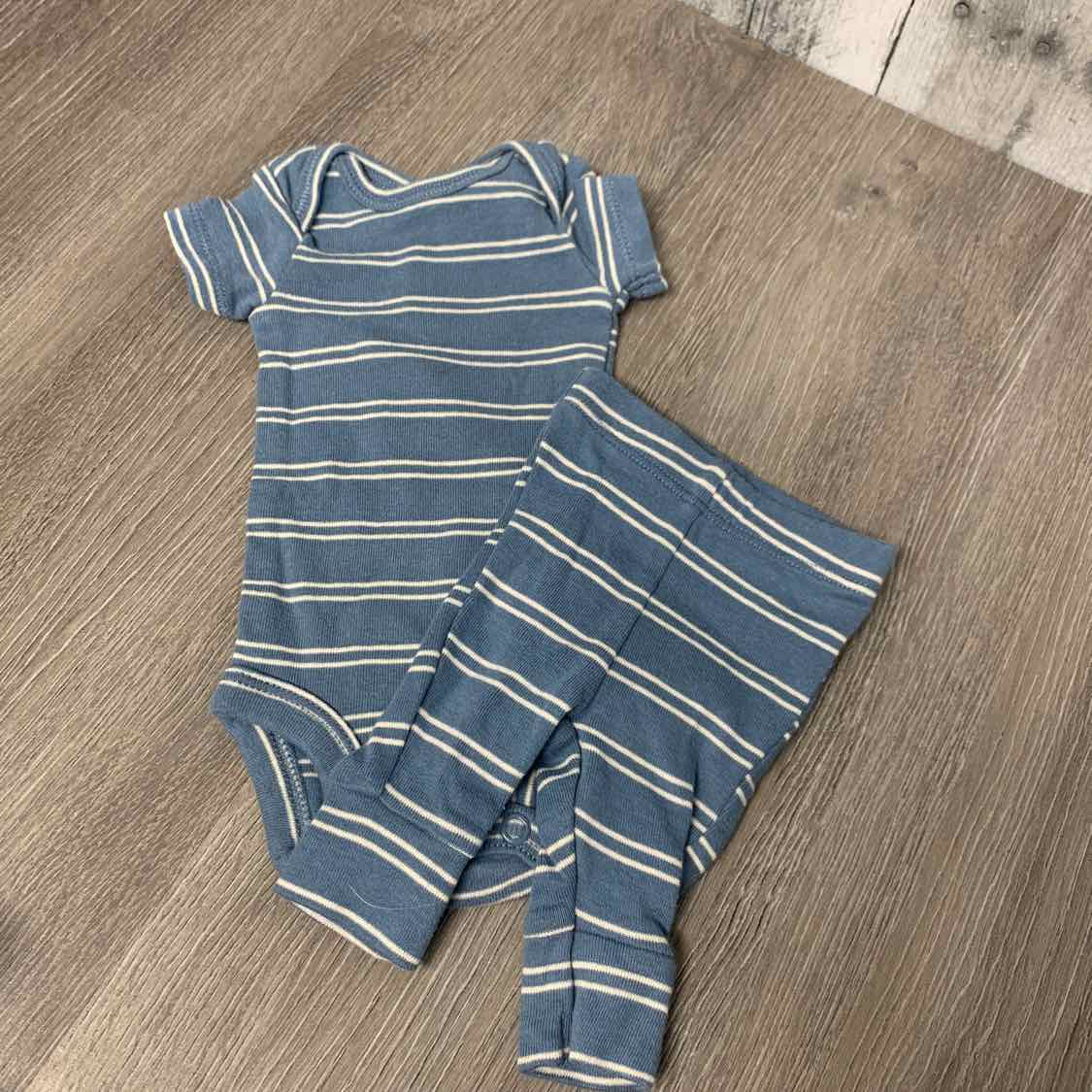 Size Preemie Blue Striped Carter's Shirt/Pants