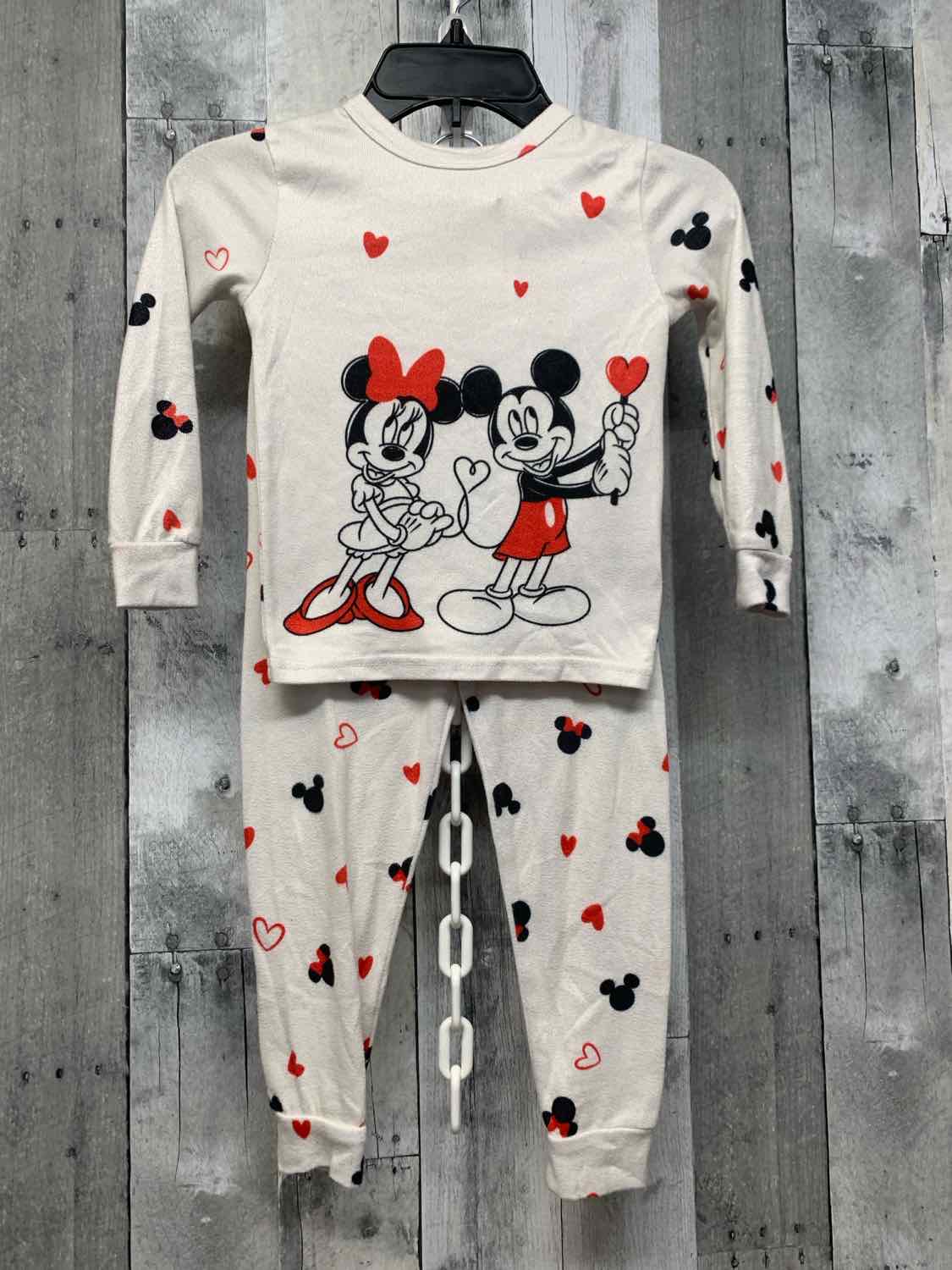 Size 5T White/Red Disney 2pc PJs