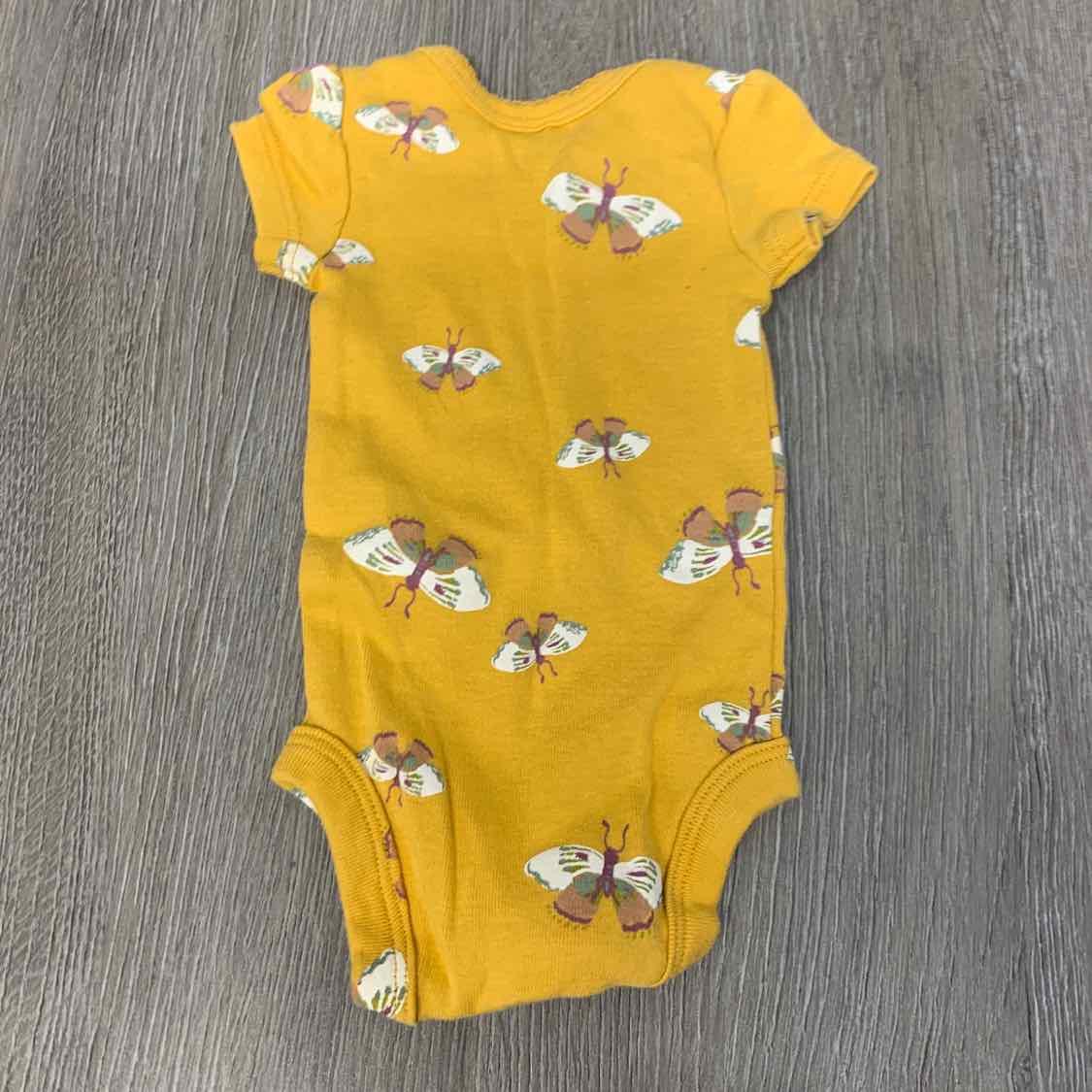 Size Preemie Yellow Print Carter's Bodysuit