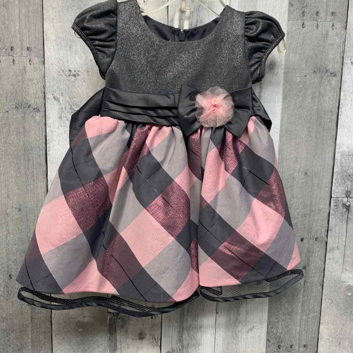 Size 12 Months Gray/Pink Bonnie Jean/Baby Dress